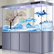 玉弘杰龍魚(yú)缸客廳大型水族箱底濾超白玻璃家用隔斷生態(tài)金魚(yú)缸自動(dòng)免換水 庫里灰 120*40*160cm