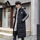 極寒羽絨服男女長(cháng)款冬季2024新款過(guò)膝情侶連帽東北巨厚外套女冬裝 898-黑色-男款 2XL 【建議150-165斤】