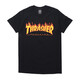 THRASHER【THRASHER官方】FLAME TEE火焰潮滑板短袖T恤 王一博同款 黑色黃火焰 S