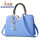 袋鼠（KANGAROO）女包2026秋季新款定型手提包潮流時(shí)尚單肩斜挎包奢侈品大氣實(shí)用 淺藍色