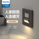 飛利浦（PHILIPS）86型智能人體感應(yīng)地腳燈嵌入式樓梯踏步感應(yīng)燈家用過道LED小夜燈 昕繹灰色人體感應(yīng)地腳燈