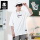 GENANX閃電潮牌夏季新品t恤男簡(jiǎn)約風(fēng)純色字母LOGO印花情侶款短袖男百搭T 白色 S 【寬松版】請參考尺碼或客服