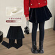 NICKYBABY女童褲裙假兩件秋冬款兒童褲子外穿加絨打底褲冬季大童絲絨短裙褲 2166黑色【加絨款】 120