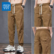 真維斯休閑褲男士夏季薄款冰絲透氣網(wǎng)眼褲子男速干寬松束腳運動(dòng)涼感長(cháng)褲 2017駝色 L (建議110-125斤）