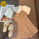 G·DUCK KIDS小黃鴨女童碎花連衣裙兒童2025新款吊帶裙夏裝小童寶寶洋氣公主裙 上衣+裙子兩件套 80 【建議身高65-80左右]