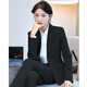 櫻芭妮西裝外套女職業(yè)裝套裝春秋季修身新款OL商務(wù)面試工作服正裝小西服 黑西裝（有袋蓋） 4XL （建議140-149斤）