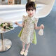 相思桐4-12歲女童連衣裙夏裝公主裙洋氣小女孩女寶寶童裝兒童裙子 綠色碎花款 130 尺碼建議身高123厘米