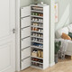 灝森夢(mèng)鞋柜門(mén)口窄款進(jìn)門(mén)小戶(hù)型立式家用玄關(guān)轉角拐角儲物柜門(mén)口鞋架 【六門(mén)十二層】暖白色176CM
