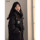 戀的羽絨棉服女中長(cháng)款2024新款學(xué)生小個(gè)子女生棉衣外套冬季羽棉襖絨服 韓版加厚黑色 均碼（可備注碼數）