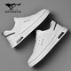 七匹狼男鞋冬季2025新款板鞋男透氣低幫平底休閑皮鞋百搭防滑男士休閑鞋 白色 40