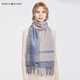 瑪麗亞·古琦（MARJA KURKI）生日禮物送女友粗紡保暖羊毛混紡羊絨圍巾女禮盒靜謐內心霧霾藍