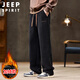JEEP SPIRIT吉普休閑褲男燈芯絨秋冬季褲子男士運動(dòng)直筒寬松衛長(cháng)褲