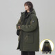 頂峰保羅連帽中長(cháng)款工裝羽絨棉服女冬季加厚沖鋒棉衣情侶款軍大衣男士外套 女款-軍綠 中長(cháng)款 L 推薦120-140斤
