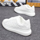 CHXH品牌奢侈小白鞋男鞋春季新款運動(dòng)鞋男士增高板鞋男潮流休閑鞋子男 白色 【高檔男鞋】 41