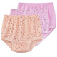 3條中老年人內褲女士媽媽純棉三角褲老人奶奶高腰全棉大碼短褲頭 膚花+粉花+粉純 共 3條 L /100碼 （建議105-125斤）