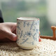 和風四季日式釉下彩陶瓷杯直口水杯家用杯子釉下彩茶杯熱水杯飲料杯擺臺杯 （花蔓草）直口杯（單個）150ml