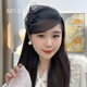 莫畔發(fā)箍女高級(jí)感外出頭飾2024新款網(wǎng)紗頭飾歐根紗串珠百搭時(shí)尚顯氣質(zhì) 流蘇珠一黑色