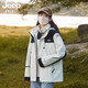 吉普（JEEP）沖鋒衣男女三合一外套男防風保暖情侶羽絨服可拆卸夾克衣登山服男 男女同款象牙白[三合一抓絨內(nèi)膽] M(建議135-150斤)