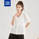 唐獅（TonLion） 唐獅春夏女款刺繡花邊領(lǐng)短袖襯衫 本白 M