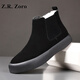 Z.R.Zoro奢侈品牌棉鞋男2025冬季新款加絨加厚保暖棉皮鞋羊皮毛一體雪地靴 黑色【磨砂皮】 39