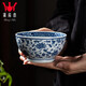 鐘家窯品茗杯單杯 景德鎮(zhèn)手繪茶杯青花柴窯纏枝花卉紋高端主人杯