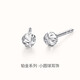 夢(mèng)金園新年禮物鉑金耳釘PT950車(chē)花小圓球養耳棒耳針耳飾女款一對