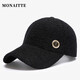 蒙奈特（MONAITTE）帽子女新款百搭顯臉小毛絨加厚保暖鴨舌帽冬季休閑時尚潮牌棒球帽 黑色（標I-2） 可調節(jié)【55到60厘米】