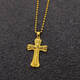 越南沙金十字架項鏈男女999正品24K鍍黃金色吊墜久不掉色首飾 精品十字架水波鏈60cm