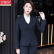 伊婭莎職業(yè)裝女裝套裝氣質(zhì)商務(wù)面試正裝西裝外套教師工裝酒店經(jīng)理工作服 深藍色西裝+褲子 XL 建議110-120斤