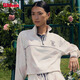 威爾勝（Wilson）官方秋季女士DAVENPORT半拉鏈套頭寬松短款抽繩梭織上衣網(wǎng)球服 滿(mǎn)印A-WW00210431ZAA S /165/84A