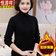 恒源祥（HYX）媽媽高領(lǐng)毛衣女秋冬季中老年人羊毛衫中年女裝加絨加厚保暖打底衫 黑色款 加絨 2XL