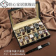 展示盒 便雅皮質(zhì)機(jī)械表收納盒展示整理手飾品手表盒手串盒收藏盒 12位手表盒黑