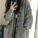 歌班婭灰色毛衣外套女秋冬2023新款寬松外穿日系慵懶風(fēng)復(fù)古軟糯針織開衫 灰色 均碼 適合90到130斤