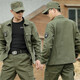 律盾迷彩服套裝男防刮純棉戰術(shù)服工作服春秋作訓服耐磨透氣勞保服 軍綠色套裝 175