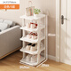 索爾諾（SuoErnuo）鞋架家用簡(jiǎn)約現代門(mén)口入戶(hù)多層簡(jiǎn)易鞋柜網(wǎng)紅爆款門(mén)口簡(jiǎn)易鞋架子 雪羽白5層【自由拼接】
