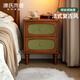 源氏木語(yǔ)實(shí)木床頭柜法式復古風(fēng)床邊柜家用柚木色小柜子臥室儲物柜 0.4米床頭柜 400*350*500mm 組裝