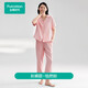 全棉時(shí)代（PurCotton）春夏男女士雙層紗布家居服套裝純棉睡衣舒適透氣不悶汗 怡然粉(長(cháng)褲) M (女160/男170)