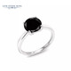 GEM STONE KING黑鉆石戒指10K金鑲2.2克拉南非鉆女戒婚戒鉆戒送女友生日禮物 美6號
