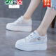 卡帝樂(lè)鱷魚(yú)潮牌內(nèi)增高小白鞋女8cm2025春夏增高女鞋網(wǎng)面透氣厚底松糕真皮 白銀色 網(wǎng)紗雛菊 36