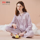 美標商場(chǎng)同款女士長(cháng)袖純棉睡衣套裝春秋軟棉棉可外穿全棉新年家居服夏 淺紫（879款卡碼拍大） L (165/88A)