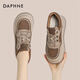 達芙妮休閑鞋女復古拼色厚底板鞋輕便運動(dòng)女鞋子4024404332 棕色 37