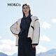 MO&Co.絲絨感撞色邊菱格壓紋寬松運動(dòng)泡芙中長(cháng)款羽絨服外套女 米白色-第2批 S 160