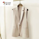 啄木鳥(niǎo)西裝馬甲女2024春夏秋夏新款韓版潮流時(shí)尚背心外穿小個(gè)子馬夾 米白 XL  115-130斤
