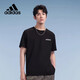阿迪達(dá)斯 （adidas）棉黑色短袖t恤男圓領(lǐng)夏季半袖男休閑百搭上衣男裝