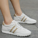 回力休閑鞋新款低幫潮鞋韓版女鞋輕便透氣帆布鞋軟底舒適運動(dòng)德訓鞋 0574白/卡其 41 (255mm) 尺碼偏小一碼