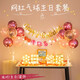 全品屋 女孩生日場景布置氣球桌飄支架派對兒童女童寶寶周歲裝飾背景墻 小仙女生日快樂燈光布置