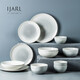 億嘉（IJARL）碗碟套裝家用碗盤碗筷輕奢高級感餐具套裝 墨青20件套