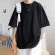 顶峰保罗（Dingfengbaoluo）日系纯色纯棉短袖t恤男士夏季基础款宽松白色打底内搭T2100黑3XL