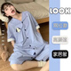 TULX連體睡衣女夏季可愛(ài)史努比短袖棉2024新款連體家居服睡裙可外穿 SPP904 藍色條紋卡通連體-W25 L 建議100-120斤