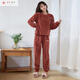 蒲戀睡衣睡褲女居家服睡衣女秋冬季法蘭絨套裝暖暖珊瑚絨家居服冬天20 【銹繡紅刺繡】加厚加絨版本 大碼【130-160斤】